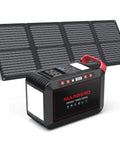 Portable 237Wh Solar Generator With Foldable 60W Panel 300W Pure Sine Wave Power Station for camping and outdoor use