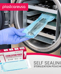 Self Sealing Sterilization Pouches 3.5 By 10 Inches Latex Free With Color Changing Indicator 200 Count Bulk Pack For Dental Pros