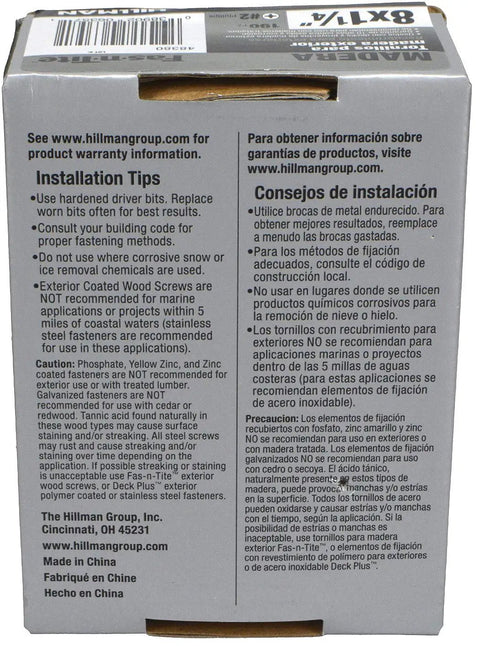 Built Tough Gray Epoxy Exterior Deck Screws 181 Pack Bugle Head Fasteners All Season Outdoor Hardware installation tips on box.
