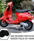 Top Shelf Comfort Plush Electric Scooter Seat Cover Winter Warm Black Stays Put Quick Strap Kit For Riders Wanting Cozy Daily Cruises And Easy Swap Upgrades on a red electric scooter.