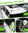 62 Inch Adjustable Car Wash Brush Kit with long handle cleaning white SUV roof and wheel