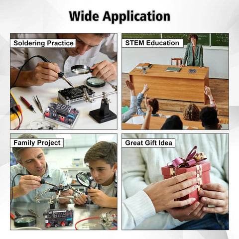 Hands On DIY Digital Voltmeter And Ammeter Soldering Practice Kit With LED Display in soldering, STEM, family, and gift settings