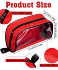 Four Piece Color Coded First Aid Pouches Set With Transparent Window For Easy Visibility Zippered Medical Supply Bags In Red