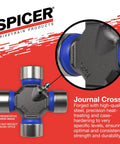 Greaseable U-Joint Kit for 1480 Series OSR Outside Snap Ring, heavy-duty steel with blue seals, close-up detail.