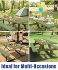 Stretchy Picnic Table Cover With Bench Covers For 6 Foot Rectangular Tables Elastic Fitted Spandex Tablecloth in use