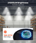 10 Pack LED High Bay Lights 150W 21000LM 5000K Beast Bright UFO Warehouse Shop Lights IP65 Waterproof 100 277V in warehouse
