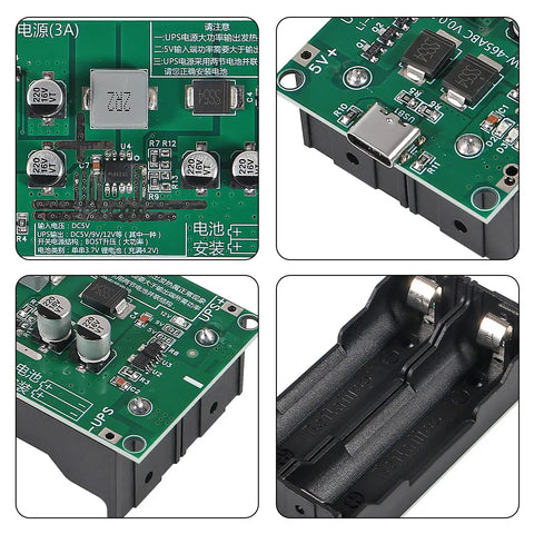 Hella Reliable Three Pack 18650 Lithium Battery Charger Module Type C Fast Charge Boost Converter with dual LED indicators.