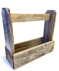 Real Reclaimed Barnwood Tote Carry All Planter Box For Indoor And Outdoor Farmhouse Decor Accent With Authentic Weathered Wood