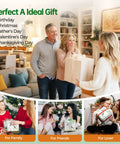 Family celebrating holiday with gift exchange, highlighting occasions like birthdays and Christmas, featuring wrapped presents.