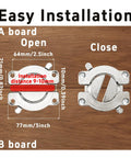 Snag This Set Of Two Heavy Duty Zinc Alloy Table Buckle Connectors with dimensions for easy installation on desks.