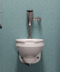 1.28 GPF Top Mount Exposed Sensor Flush Valve For Water Closet With Gear Driven Ceramic Cartridge And Hydropower AV Diaphragm, stainless sensor flush valve above wall-mounted toilet
