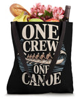 One Crew One Canoe Rowing Tote Bag with groceries, ideal for team spirit, gear, and regattas, crew training camp accessory