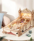Handcrafted 3D Wooden Pinball Puzzle Kit For Adults And Teens 14 Plus Mechanical Model DIY Pinball Game Build Kit on table