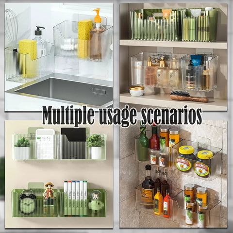 2 Pack Cabinet Door Organizer Wall Mounted Shower Caddy Stackable Plastic Adhesive Organizer for bathroom and kitchen