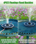 Upgraded 100 Percent Glass Solar Fountain With 3.5W Pump Built In 2000mAh Battery Seven Nozzles And Four Fixers Colorful Outdoor Bird Bath Water Feature For Garden Or Pool Cool Eco Friendly Solar Power with four floating fixers on a bird bath