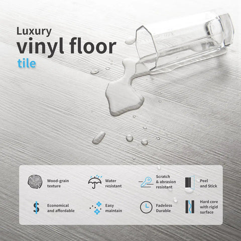 Peel And Stick Vinyl Wood Plank Flooring In Grey Ash 12 Pack Covers 18 Sq Ft Rigid Core Waterproof Self Adhesive Flooring