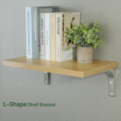 Heavy Duty Floating Shelf Brackets 8 Inch By 6 Inch Stainless Steel L Brackets Brushed Nickel Wall Supports For Wood Shelves