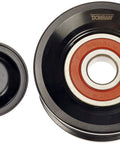 Dorman 419-711 accessory drive belt idler pulley pair; two black pulleys with red inner bearings.
