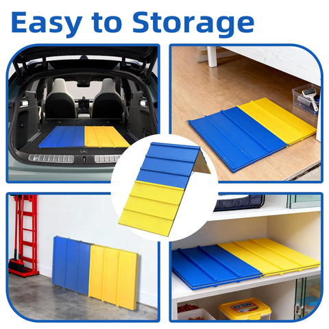Dog Agility A Frame For Large Dogs 82 By 23 Inches Adjustable Foldable Training Ramp shown in storage examples