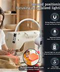 3 In 1 USB Magnetic Quilting Light with Laser Seam Guide for sewing machines in use, showcasing red point laser alignment