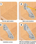 Step-by-step installation guide for 12 Pack Universal Stainless Steel Furniture Corner Connectors With Screws on wooden cabinet