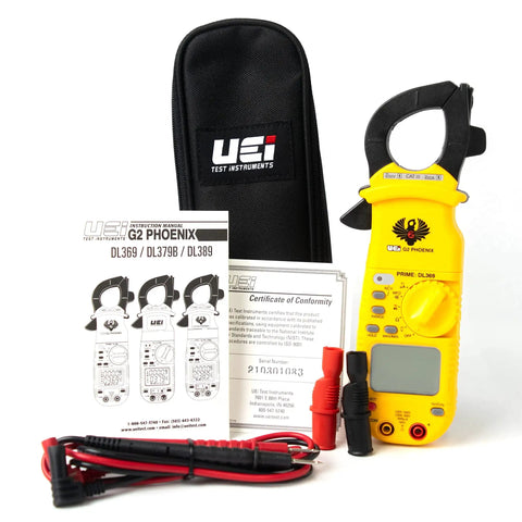 Digital Clamp Meter For HVAC Pros, Auto-Ranging 4000 Counts, Dual Display Reads AC And DC Voltage, AC Current, Microamps, Capacitance, Resistance, Diodes, NCV, Continuity, Live Wire Test, Min And Max, Handy Test Lead Holder