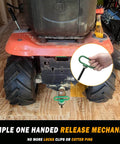 Two Pack Magnetic Trailer Hitch Pins With Handle And Clip 1/2 Inch for easy connection on lawn mowers and ATVs