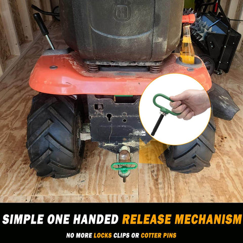 Two Pack Magnetic Trailer Hitch Pins With Handle And Clip 1/2 Inch for easy connection on lawn mowers and ATVs