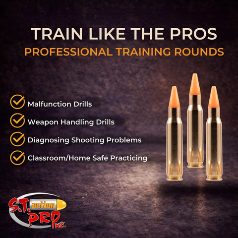 Four Orange Safety Trainer Dummy Rounds For Dry Fire Practice Ammunition 308 Cal Brass Cased Reusable 5 Pack Durable Orange Rounds