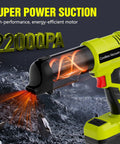 3 In 1 Cordless Handheld Vacuum Compatible With Ryobi 18V Battery shown with 22000 Pa power suction on rocky surface