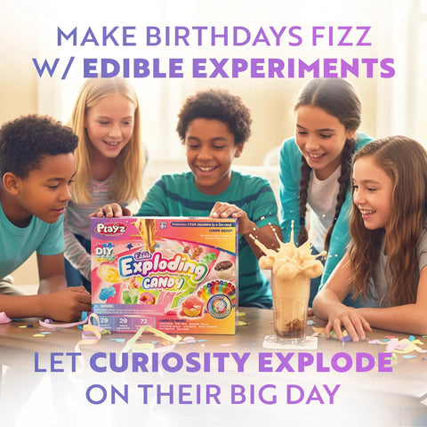 Edible Exploding Candy Making Kit For Kids Age 8 To 12 Packed With Crystal Rock Candy Jelly Chocolates And Lollipops That Pop Crack Fizz And Explode In Your Mouth Safe And Totally Sick Science Fun, kids with kit