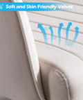Close-up of cream velvet upholstery on Velvet Home Office Chair With Gold Base, soft and skin-friendly fabric detail.