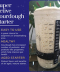 Super active sourdough starter in measuring cup, highlights San Francisco Sourdough Starter Culture Kit For Bread Pizza Pancakes And More