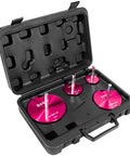 Four Piece Pipe Reamer Kit For PVC CPVC And ABS Fittings Includes 1.5 2 3 And 4 Inch Reamers in black case