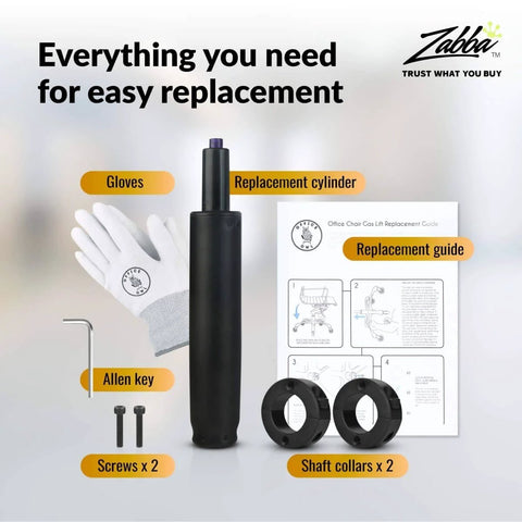 Heavy Duty Class 4 Gas Cylinder Replacement Kit For Desk And Gaming Chairs With Universal Fit, Includes Removal Tool, Gloves, And Instructions