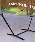Heavy Duty Adjustable Steel Hammock Stand For 9 Foot Hammocks Built Tough Weather Resistant 450 Pound Capacity Easy To Assemble
