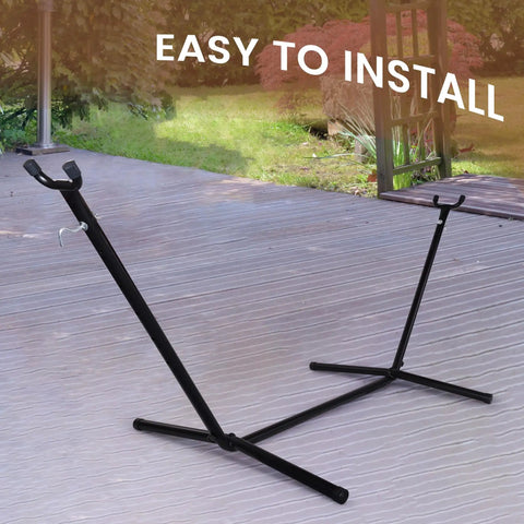 Heavy Duty Adjustable Steel Hammock Stand For 9 Foot Hammocks Built Tough Weather Resistant 450 Pound Capacity Easy To Assemble
