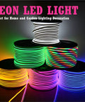 RGB LED Neon Rope Light Strip 10m Waterproof Dimmable With 24 Key Remote AC110120V Multi Colors And Modes spools on display
