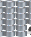 22 Pack Silver Duct Tape Bulk 2 Inch By 660 Yards Heavy Duty Waterproof All Weather Tape Tear By Hand No Residue Indoor Outdoor Repairs Industrial Professional Use Bulk Value Deal, 22 rolls