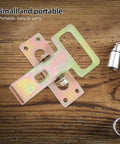 Heavy Duty Sofa Connector Buckles For A Rock Solid Couch Setup, 7.6 cm hole spacing, interlocking iron linkage on wooden surface