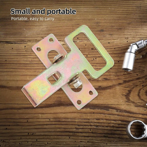Heavy Duty Sofa Connector Buckles For A Rock Solid Couch Setup, 7.6 cm hole spacing, interlocking iron linkage on wooden surface