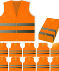 12 Pack High Visibility Safety Vests Yellow Fluorescent With 360 Degree Reflective Strips For Men Women Work Cycling Running Surveyors Volunteers Crossing Guards Road Construction Neon Hi Vis Gear