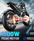 20 Inch Fat Tire Electric Bike For Adults With 1500 Watt Peak Motor Removable 48V 15Ah Battery Up To 60 Mile Pedal Assist Range And 28 MPH Top Speed For Off Road Dirt Trails And City Commuting