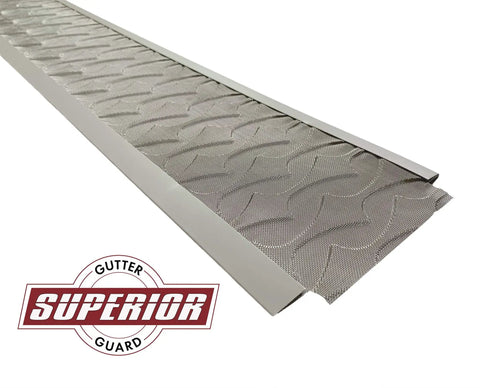 Raised Stainless Steel Gutter Guard Screen Kit for 5 Inch Gutters, DIY install, micro mesh design and aluminum rails