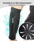 Cooling Archery Arm Guard Sleeve With Full Forearm Coverage For Right Or Left Hand, Instant Cooling Fabric shown in use.