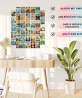 Vintage Travel Poster Pack Of 40 World Wall Art Prints For Home Decor Classroom Dorm Bedroom 4x6 Inch Retro Geography Destination Collage on office wall