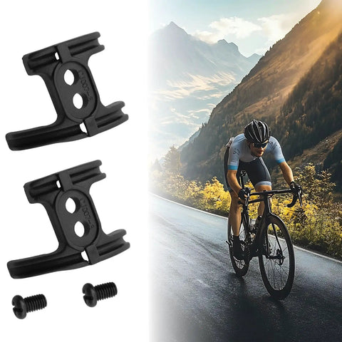 2 Pack Bike Bottom Bracket Cable Guide Set With Anti Friction Cable Holder And Mounting Screws next to cyclist on mountain road