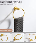 Slick Brushed Dark Gold Towel Ring With Swivel Hand Towel Holder SUS 304 Stainless Steel Wall Mounted Bathroom Accessory