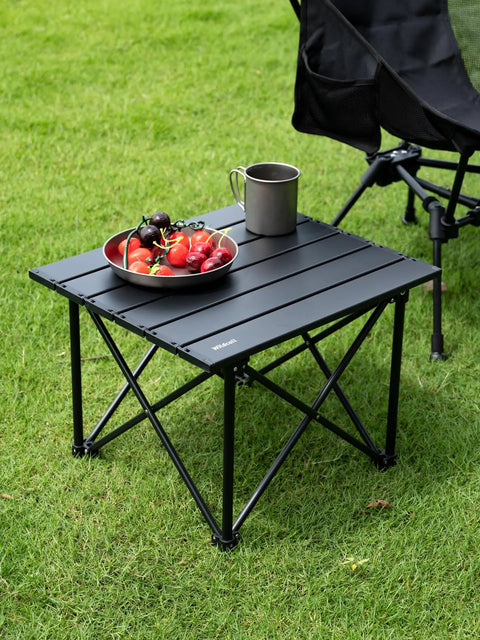 Ultralight Camping Table With Compact Aluminum Folding Design And Carry Bag For Outdoor Picnics Barbecues And Cooking Stable Portable Beach Table For Any Terrain on grass