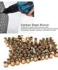 100-Piece M10 Zinc Plated Carbon Steel Rivet Nut Kit For Metal Plates And Pipes with drill installation